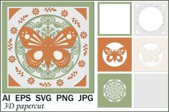 3D postcard butterfly, papercut svg Product Image 1