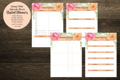 Orange and Pink Watercolor Flowers Digital Planners Product Image 1