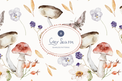 Cozy Season Watercolor Seamless Patterns Product Image 1