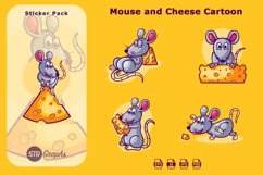 5 Mouse and Cheese Cartoon - Sticker Pack Product Image 1
