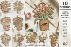 Paintable Ornaments Bundle Laser cut. Floral Ornament SVG Product Image 1