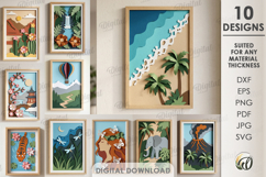 3D Paper Layered Artworks Bundle. Wall Decor Paper Craft SVG Product Image 1
