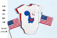 Baby Dinosaur SVG. Baby Patriotic. First 4th of July SVG Product Image 1