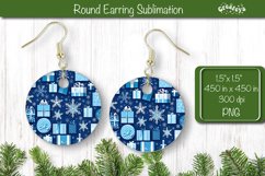 Christmas Round Earring Sublimation Designs Background Product Image 1