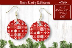 Christmas Round Earring Sublimation Designs Background Product Image 1
