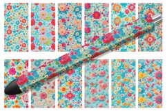Floral Pattern Pen Wrap | Flower Pen Wrap Sublimation Bundle Product Image 2
