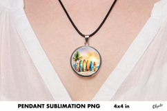 Surfboard Pendant Sublimation. Jewelry PNG Product Image 1