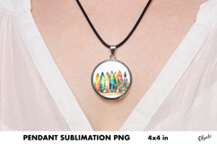 Surfboard Pendant Sublimation. Jewelry PNG Product Image 1