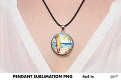 Surfboard Pendant Sublimation. Jewelry PNG Product Image 1