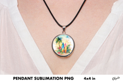 Surfboard Pendant Sublimation. Jewelry PNG Product Image 1