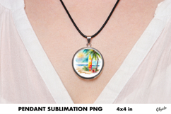 Surfboard Pendant Sublimation. Jewelry PNG Product Image 1