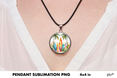 Surfboard Pendant Sublimation. Jewelry PNG Product Image 1
