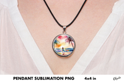 Surfboard Pendant Sublimation. Jewelry PNG Product Image 1