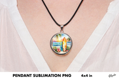 Surfboard Pendant Sublimation. Jewelry PNG Product Image 1