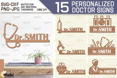 Personalized Doctor Signs Laser Cut Bundle. Wall Decor SVG Product Image 1