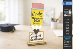 Personalized Kids Graduation Award Laser Cut | Grad 2026 SVG Product Image 1