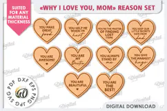 "WHY I LOVE YOU MOM" Box Laser Cut. Mother's Day SVG Product Image 2