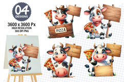 Watercolor Funny Cow Clipart PNG, Cow Sublimation Designs Product Image 1