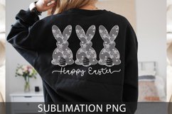 White Lace Bunny PNG, Easter png, Lace Bow Bunny Png Product Image 3