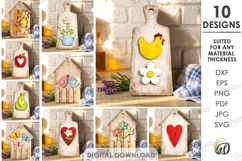 Rustic Kitchen Cutting Boards Bundle Laser Cut. Kitchen SVG Product Image 1