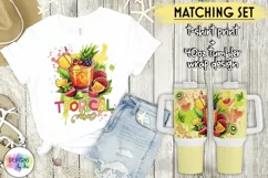Tropical Vibes Tumbler Wrap 40oz | Tropical Cocktail T-shirt Product Image 1