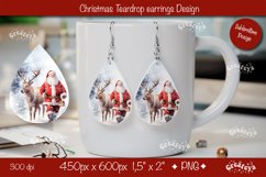 Christmas teardrop earrings sublimation Christmas Santa png Product Image 1