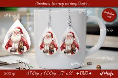 Christmas teardrop earrings sublimation Christmas Santa png Product Image 1