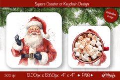 Christmas coaster Sublimation Square coaster design Santa Product Image 1