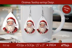 Christmas teardrop earrings sublimation Christmas Santa png Product Image 1