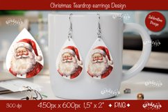 Christmas teardrop earrings sublimation Christmas Santa png Product Image 1