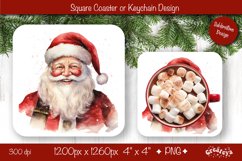 Christmas coaster Sublimation Square coaster design Santa Product Image 1