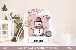 Snowman Santa Sack Design. Christmas Santa Sack PNG Product Image 1