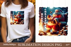 Santa Christmas Tshirt Printable. Christmas Tshirt PNG Product Image 1