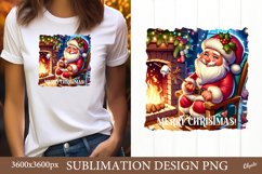 Christmas Tshirt Sublimation. Santa Christmas Tshirt PNG Product Image 1