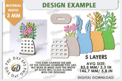 3D Wooden Flower Bouquet Laser Cut. Mother's Day SVG Product Image 2