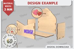 3D Love Letter Gift Box Laser Cut. Valentine Day Gift SVG Product Image 2