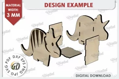 Wooden Rhinoceros Pen Holder Laser Cut. Phone Stand SVG Product Image 2
