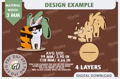 Wooden Easter Bunnies Laser Cut Bundle. Bunnies Stand Decor Product Image 4
