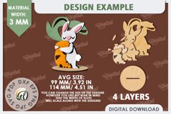 3D Wooden Easter Bunny Laser Cut. Bunny Stand Decor SVG Product Image 2