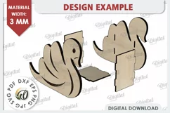 Wooden Swan Pen Holder Laser Cut. Phone Stand SVG Product Image 2