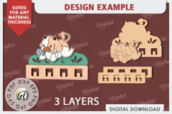 Kids Rack Laser Cut. Wooden Children's Coat Rack SVG Product Image 2