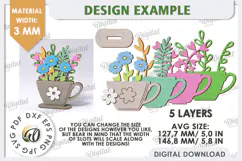 3D Wooden Flower Bouquet Laser Cut. Mother's Day SVG Product Image 2