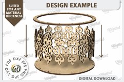 Wooden Round Decorative Box Laser Cut. 3D Gift Box SVG Product Image 2