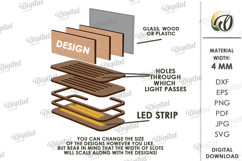 Valentine's Day Led Stand Laser Cut. Night Lamp SVG Product Image 3