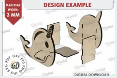 Wooden Cute Pen Holder Laser Cut. Phone Stand SVG Product Image 2