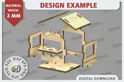 3D Christmas Village Laser Cut. Christmas Home Decor SVG Product Image 2