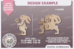 Wooden Easter Bunny Laser Cut. 3D Easter Decor SVG Product Image 2
