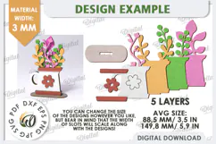 3D Wooden Flower Bouquet Laser Cut. Mother's Day SVG Product Image 2