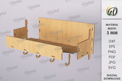 Shelf with key holders Laser Cut. Home Organizer SVG Product Image 4