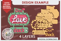 Love Shack Door Sign Laser Cut. Valentine Sign SVG Product Image 2